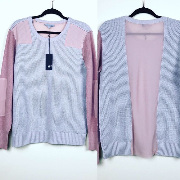 Kut from the Kloth Sweaters - KUT from the Kloth Pink Gray Pullover Sweater L
